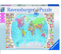 美亚 近期低价！【Ravensburger 睿思 世界地图拼图 1000片】