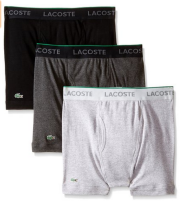 美亚直邮【Lacoste 鳄鱼 Essentials Cotton Boxer Brief 男士平角内裤 3条装】