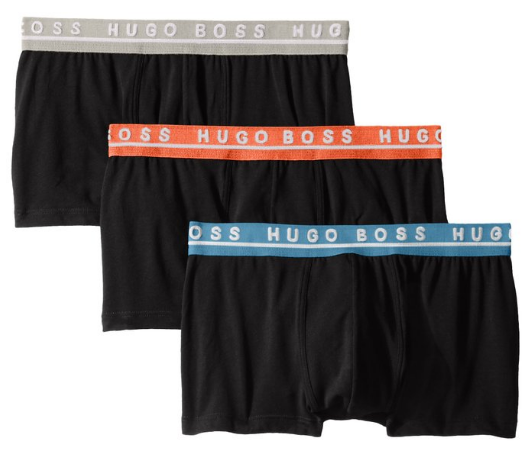 限L码 HUGO BOSS 弹力棉 男Trunk平角内裤 3条装 