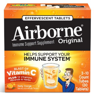  Airborne 维生素C泡腾片--香橙味，30片