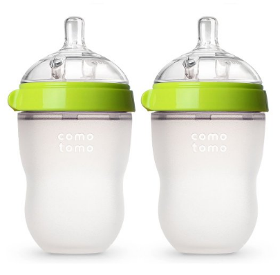  Comotomo 妈妈乳感硅胶奶瓶-绿色，2只装，250ml
