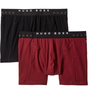 限M码 HUGO BOSS Cyclist 弹力棉 男Trunk平角内裤 2条装 