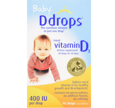 销量第一! 超高好评率!Ddrops婴儿维生素D3滴剂 400IU，90滴(2.5ml)