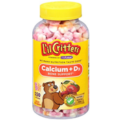 L''il Critters 小熊儿童维他命D+钙水果味软糖, 150粒