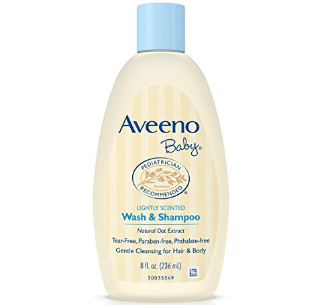 Aveeno 艾维诺 Baby Wash & Shampoo 婴儿洗发、沐浴二合一，8 Ounce (Pack of 2) 