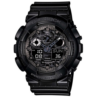 英亚【Casio 卡西欧 G-shock GA-100CF-1AER 男士双显运动手表   】