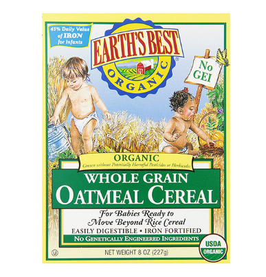 大降！史低价！Earth's Best Organic Whole Grain 有机高铁燕麦米粉 227g 12盒装