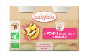 babybio 伴宝乐婴儿辅食 有机水果泥 苹果香蕉口味 130g*2
