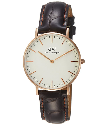 Daniel Wellington 女士时尚镀玫瑰金石英腕表