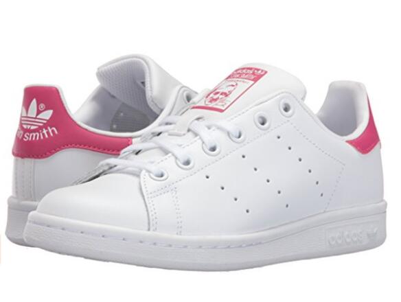 Adidas阿迪达斯 Stan Smith J大童款玫红粉尾三叶草板鞋 成人也可以穿