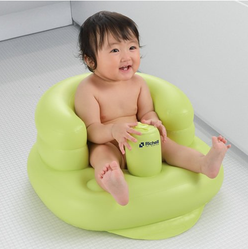 有宝家庭必备：RICHELL 利其尔 充气型宝宝椅 浴室可用