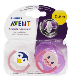 Philips Avent 飞利浦 新安怡 动物图案 安抚奶嘴2只装