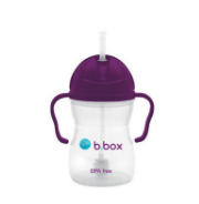 B.box 婴幼儿重力球吸管杯 防漏 240ml 葡萄紫 (6个月以上)