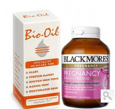 【免邮套装】Blackmores 澳佳宝 孕期黄金营养素 120粒(有效期至11月) +Bio oil百洛油 去妊娠纹去疤护肤油 200ML |2件