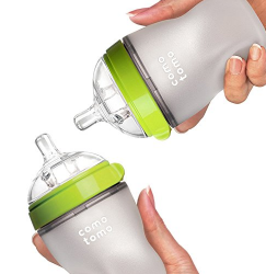 【亚马逊海外购+美亚直邮】Comotomo 可么多么奶瓶，绿色，8 Ounces(227g)两只装