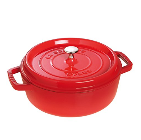 【英亚直邮】Staub 红色圆形26cm珐琅铸铁锅