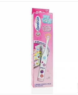 【法国1001pharmacies】Spinbrush 炫洁 My Way 我的方式 电动牙刷 女童花纹