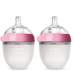【亚马逊海外购+美亚直邮】Comotomo 可么多么奶瓶，粉色，5 Ounces(227g)两只装