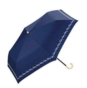 【日亚直邮】WPC 超轻 晴雨兼用 刺绣便携伞 蓝色