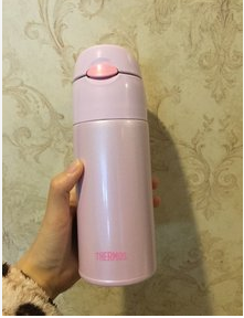 【亚马逊海外购 + 日亚直邮】THERMOS 真空保温吸管瓶0.4L 粉色款