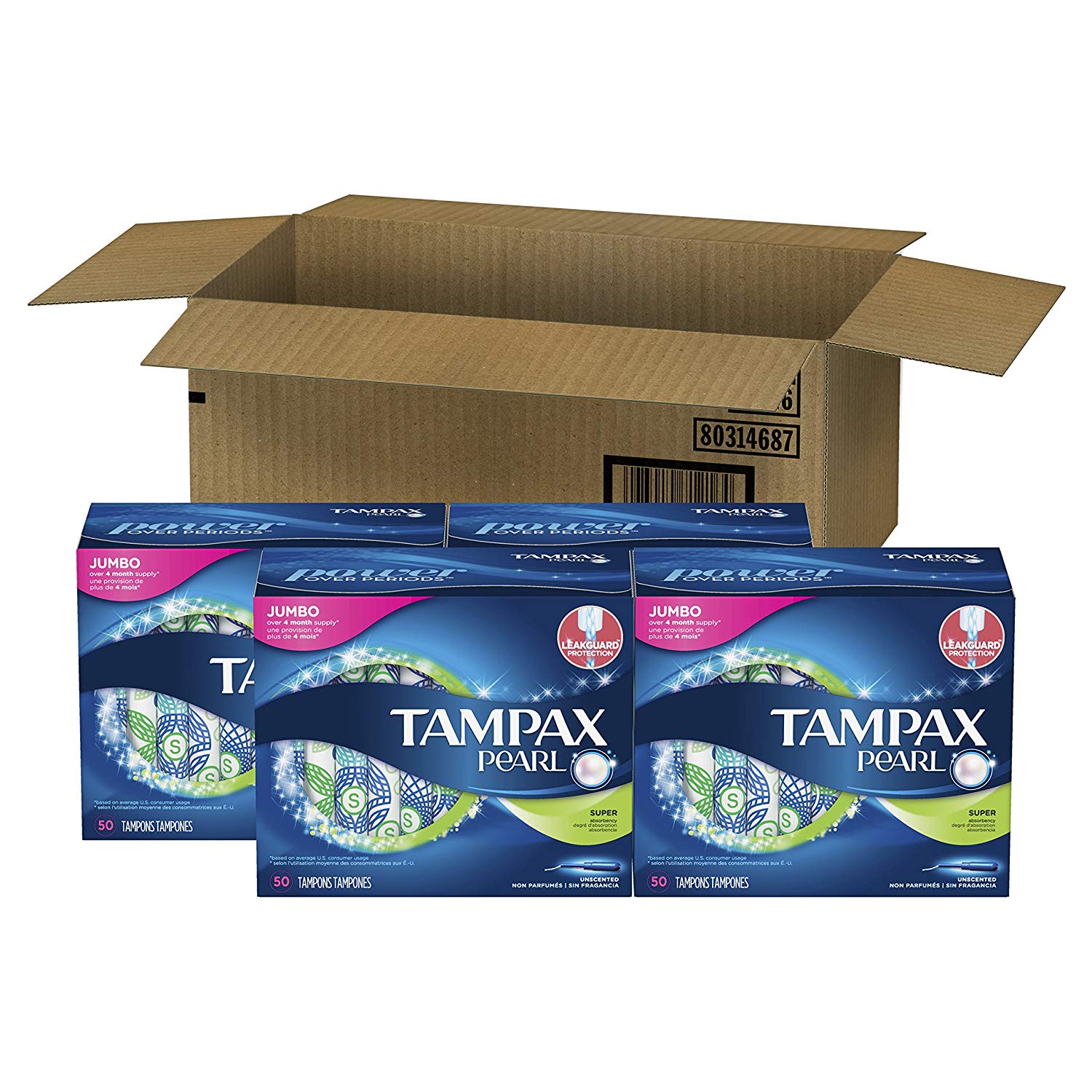限时秒杀！#亚马逊海外购#Tampax Pearl 卫生棉条 带塑料导管 200支