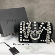 #亚马逊海外购#Pinko 女士迷你爱天鹅绒珍珠 燕子包