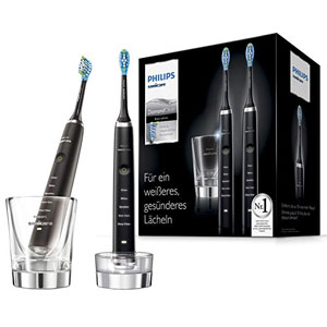 #亚马逊海外购#PHILIPS飞利浦 Sonicare DiamondClean HX9357/87 钻石牙刷 黑钻2只装