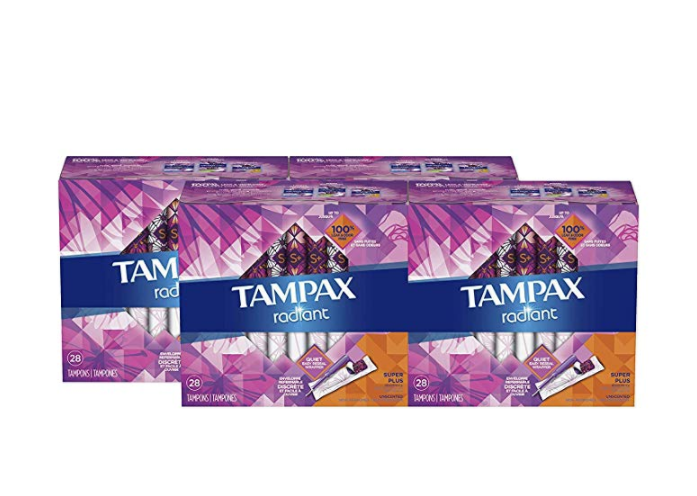 Plus 加强版！#亚马逊海外购#Tampax Pearl 长导管卫生棉条 32支*4包共​128支